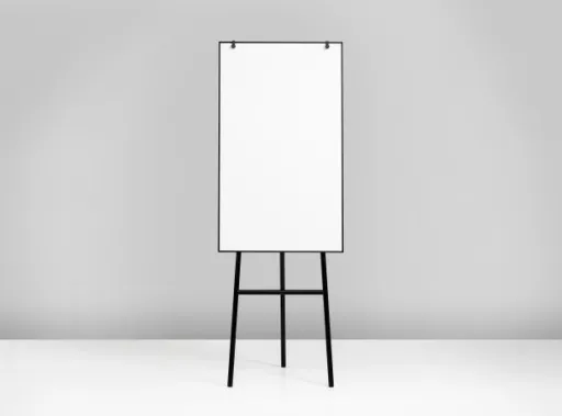 Quadro Branco Tripé Preto 70,7x196x65 cm One Flip Chart (Cavalete / Conferência)