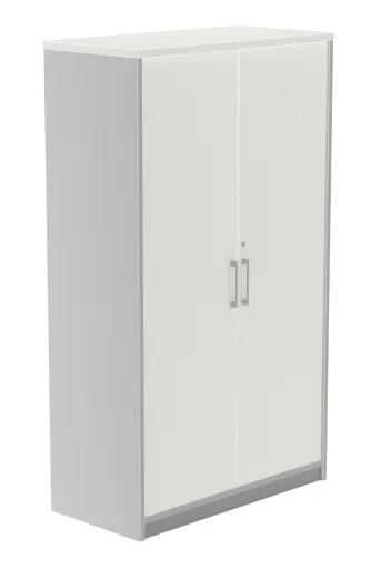 Armários Escritório 900x450x1560mm com Portas Cinza/Branco