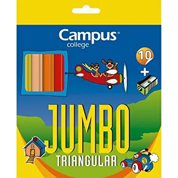 Lápis de Cor Jumbo 10Un. Campus College