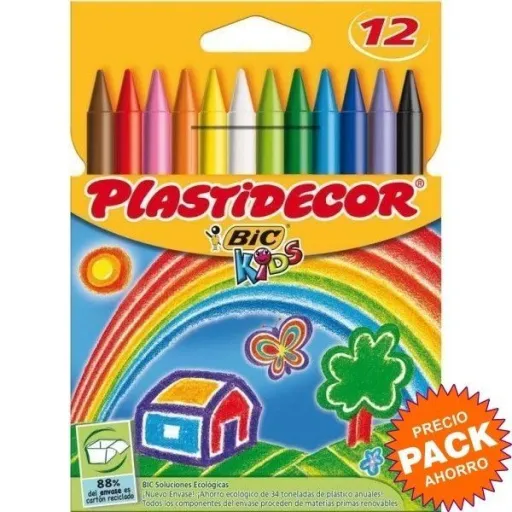 Lápis de Cera 12Un. Plastidecor Bic Kids