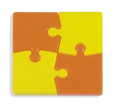 Ímans Puzzle Amarelo e Laranja 60x60x4mm