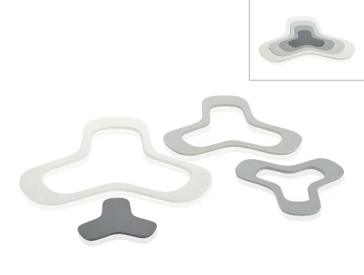 Set de 4 Bases para Panelas Silicone Cinzento