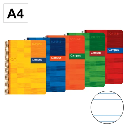 Caderno Espiral Capa Polipropileno A4 80Fls  90Gr Dp 2,5mm