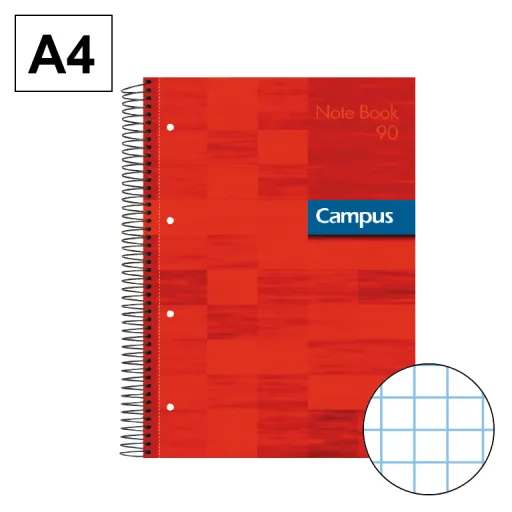 Caderno Espiral Capa Extradura A4 80Fls 70GR 90G Perf CN5mm Vermelho