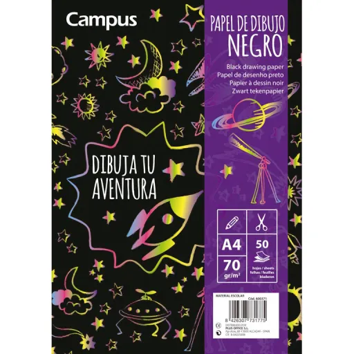 Bloco de Desenho Campus A4 70gr 50fPreto