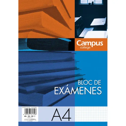 Bloco Examen A4 40Fls 60GR Quadrícula Cn 4mm