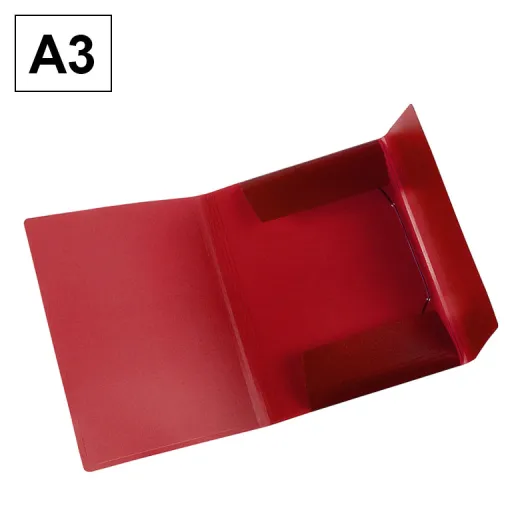 Capa com Elástico Pp Plus A3 Translúcido Vermelho