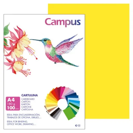 Cartolina Campus A4 180G Amarelo Canário 100 Un.