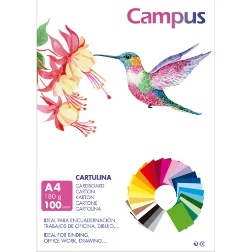 Cartolina Campus A4 180G Vermelho Carne 100 Un.