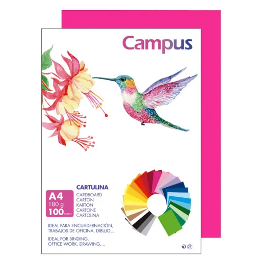 Cartolina Campus A4 180G Fucsia 100 Un.