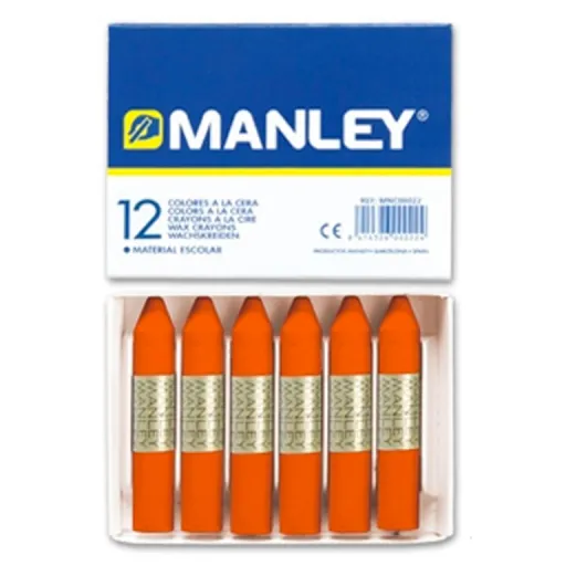 Lápis de Cera  Manley Laranja 12 Un.