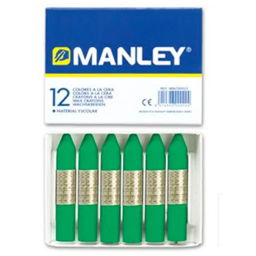 Lápis de Cera  Manley Verde Natural 12 Un.