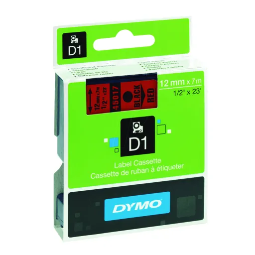 Fita Dymo D1 12mmX7M Preto Vermelho - S0720570