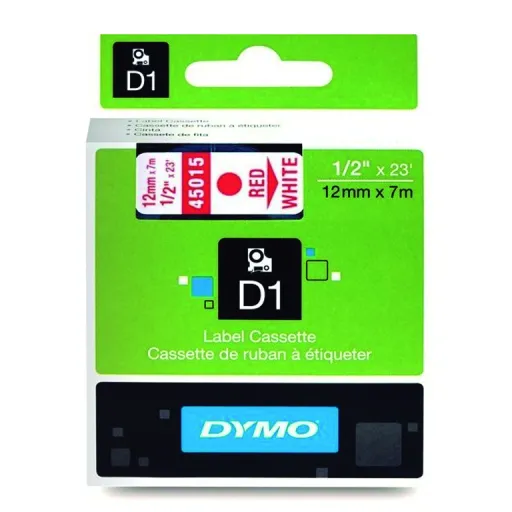 Fita Dymo D1 12mmX7M Vermelho Branco - S0720550