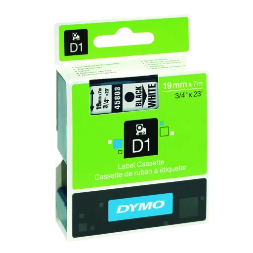 Fita Dymo D1 19mmX7M Preto   Branco - S0720830