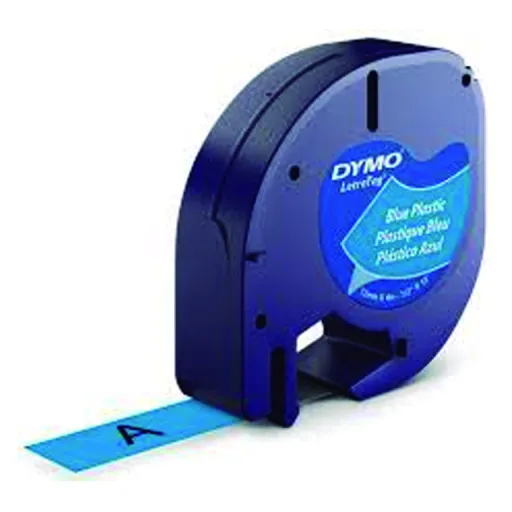 Fita Dymo Letratag Plastificada Preto   Azul - S0721650