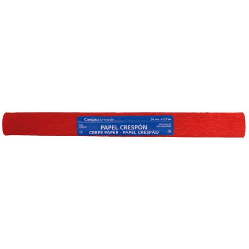 Papel Crepe Campus 0,5X2,5M Vermelho Rolo