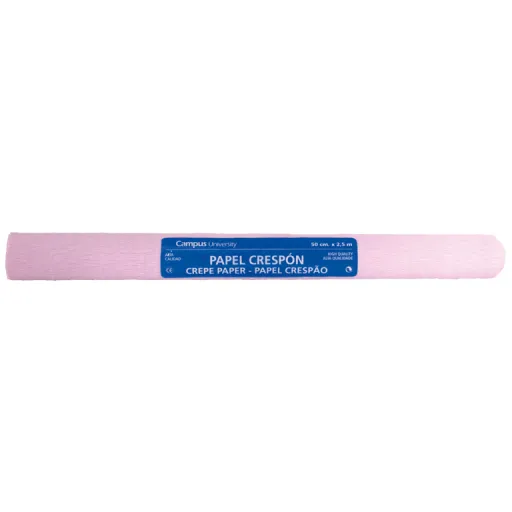 Papel Crepe Campus 0,5X2,5M Rosa Claro