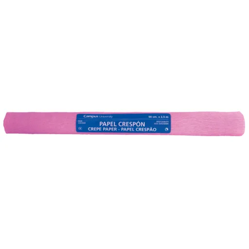 Rolo Papel Crepe Campus 0,5X2,5M Rosa Escuro