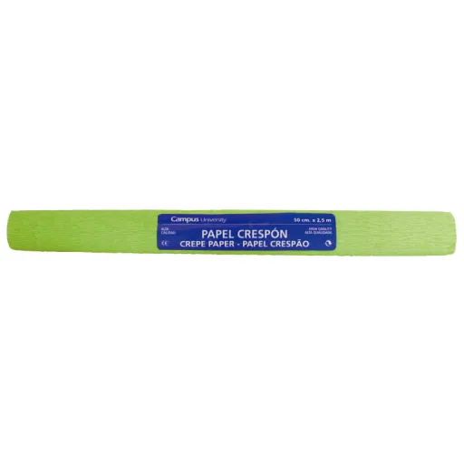 Papel Crepe Campus 0,5X2,5M Verde Claro Rolo