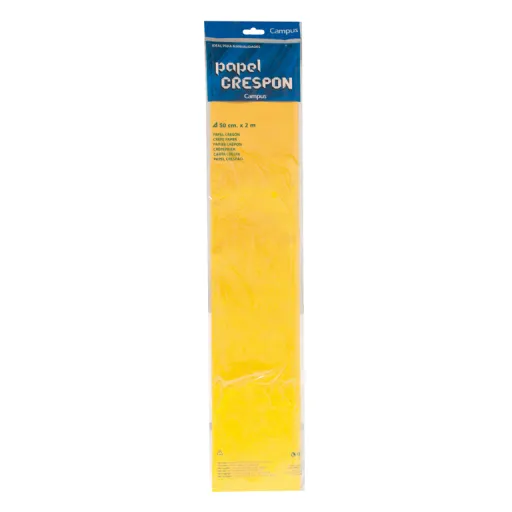 Papel Crepe Campus 0,5x2m Amarelo Escuro