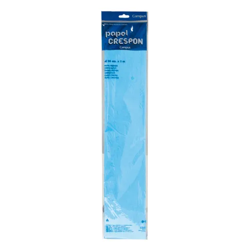 Papel Crepe Campus 0,5X2M Azul Céu