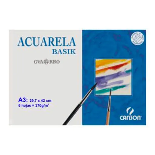 Bloco Desenho para Aguarela Basik A3+ 370G  6Fls