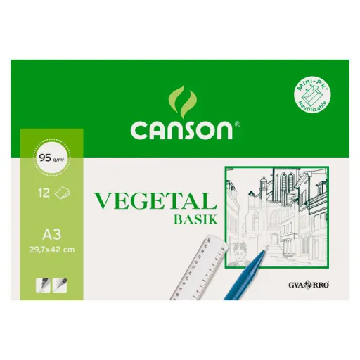 Papel Vegetal A3 95GR 12Fls Canson