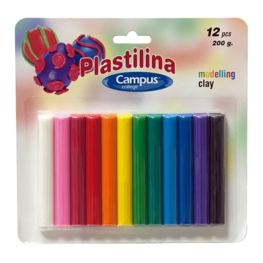 Plasticina Campus Barra 200G 12 Cores