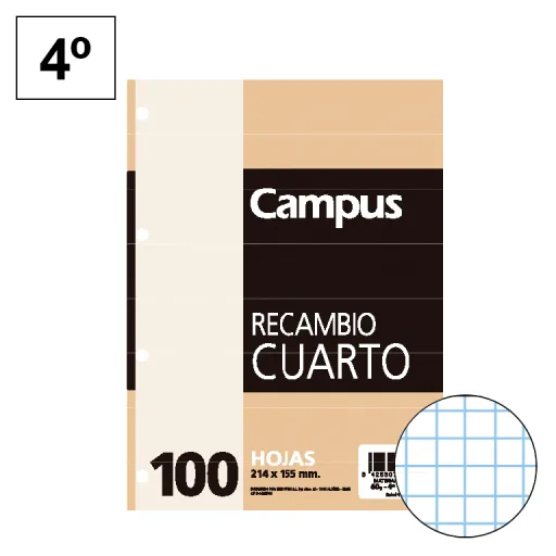 Recargas de Folhas 155 X 215mm 100 Fls 60 gr Quadricula 4mm