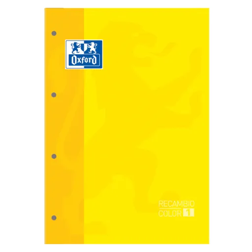 Recargas de Folhas Oxford A4 80Fls Quadricula 5mm Amarelo