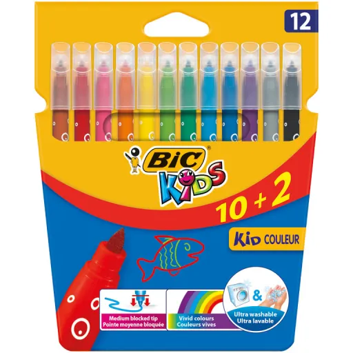 Marcadores Borronas  Bic Kid  12 Cores