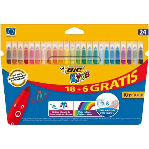 Marcadores Borronas  Bic Kid 24 Cores