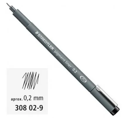 Marcador Fineliner Staedtler 0,2mm Preto