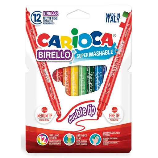 Marcadores Borronas Carioca Birello 2 Pontas 12 Cores