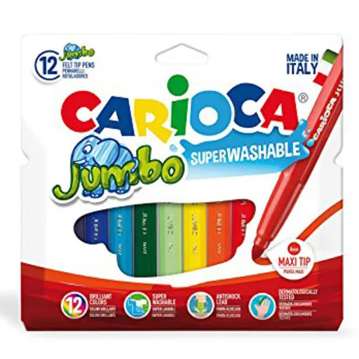 Marcadores Borronas Carioca Jumbo 12 Cores