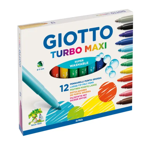 Marcadores Borronas Giotto Turbo Maxi 12 Cores