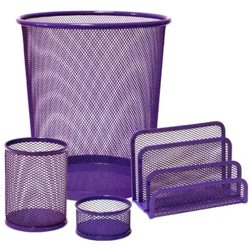 Conjunto de Secretária Plus Rede Roxo 4 Peças