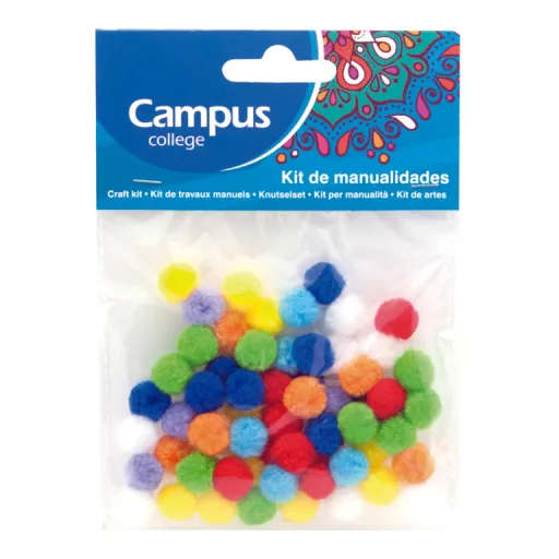 Kit Manualidades Campus Pompons 60 Un.