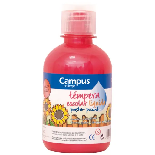 Tinta para Dedos Campus 250GR Metal Vermelho