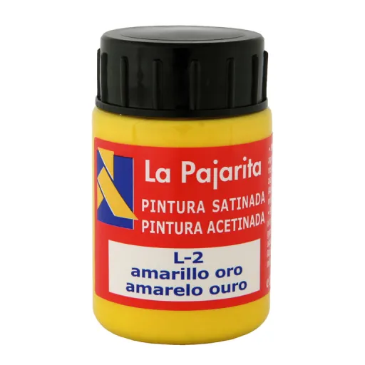 Tinta Pástica e Vinílica Líquida La Pajarita 35ML Amarelo Dourado 6 Un.