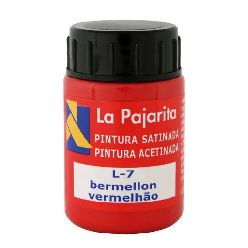 Tinta Pástica e Vinílica Líquida La Pajarita 35ML Vermelho 6 Un.