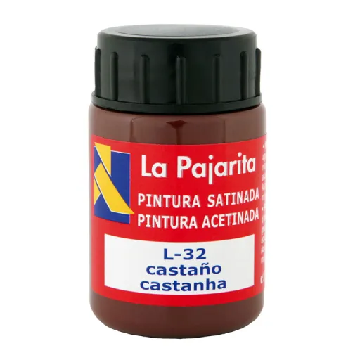 Tinta Pástica e Vinílica Líquida La Pajarita 35ML Castanho 6 Un.