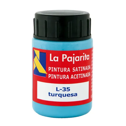 Tinta Pástica e Vinílica Líquida La Pajarita 35ML Turquesa 6 Un.