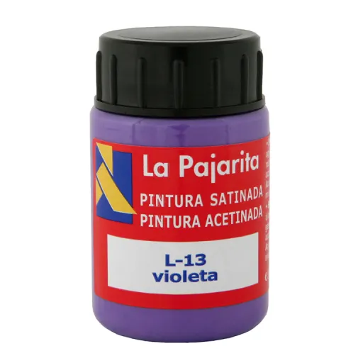 Tinta Pástica e Vinílica Líquida La Pajarita 35ML Violeta  6 Un.