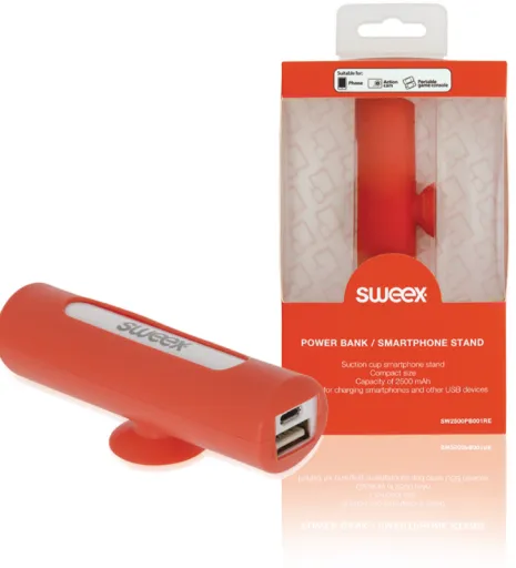 Power Bank Litio-Iao 2500 Mah USB Portatil Vermelho