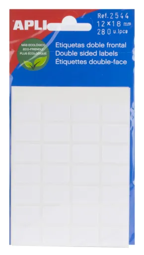 Etiquetas Autocolantes 12x18 mm Dupla Face Frontal Apli