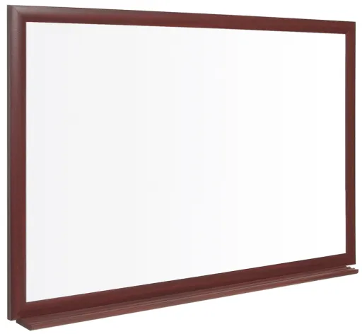 Quadro Branco Cerâmica Reciclado 45x60cm Moldura Madeira Mdf Executive Earth-it Cerejeira