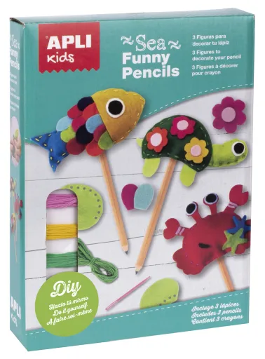 Kit Diy Sea Funny Pencils Feltro 3U