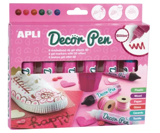 Conjunto de Marcadores de Gel Purpurinas - Decorpen